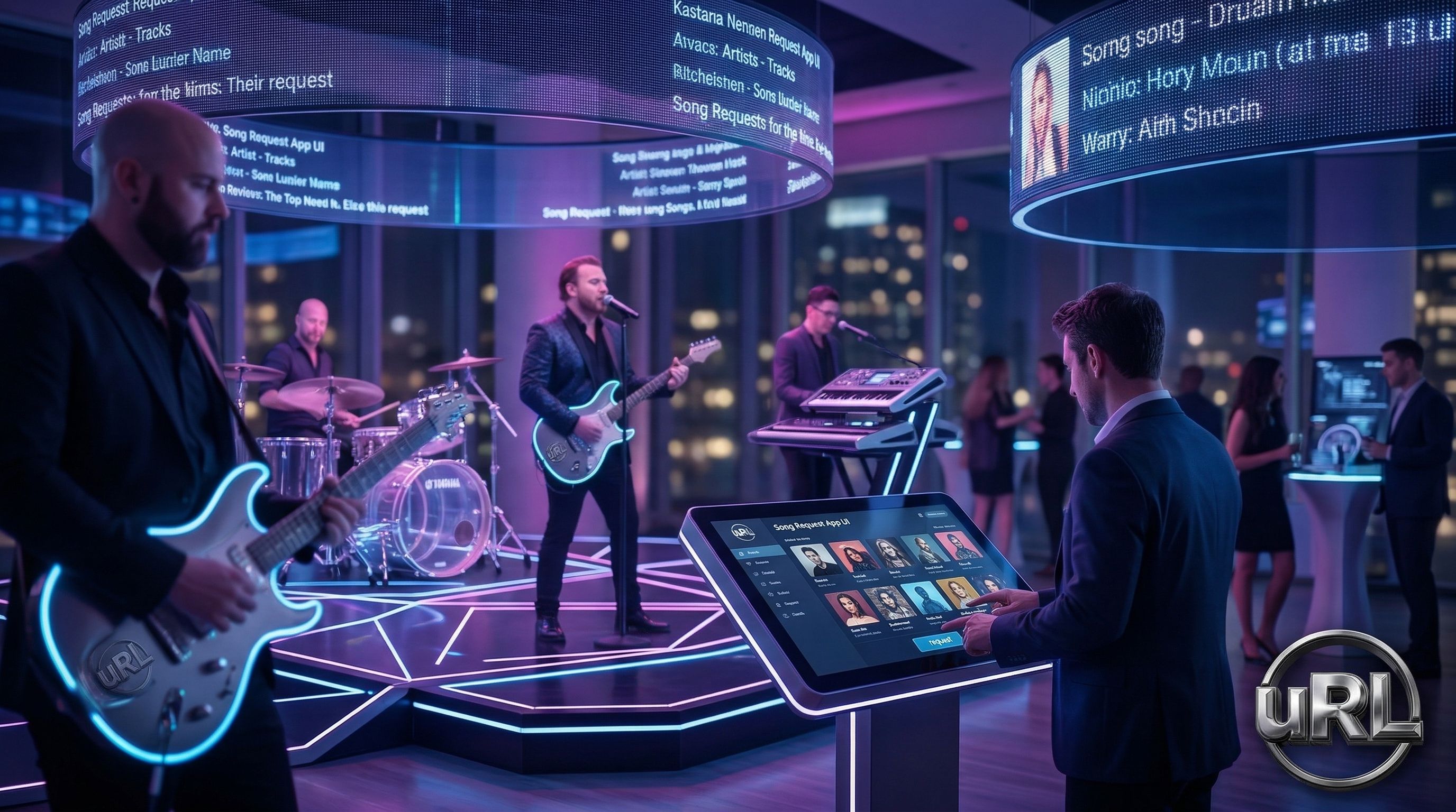 LED song request display technology at cutting-edge corporate entertainment event