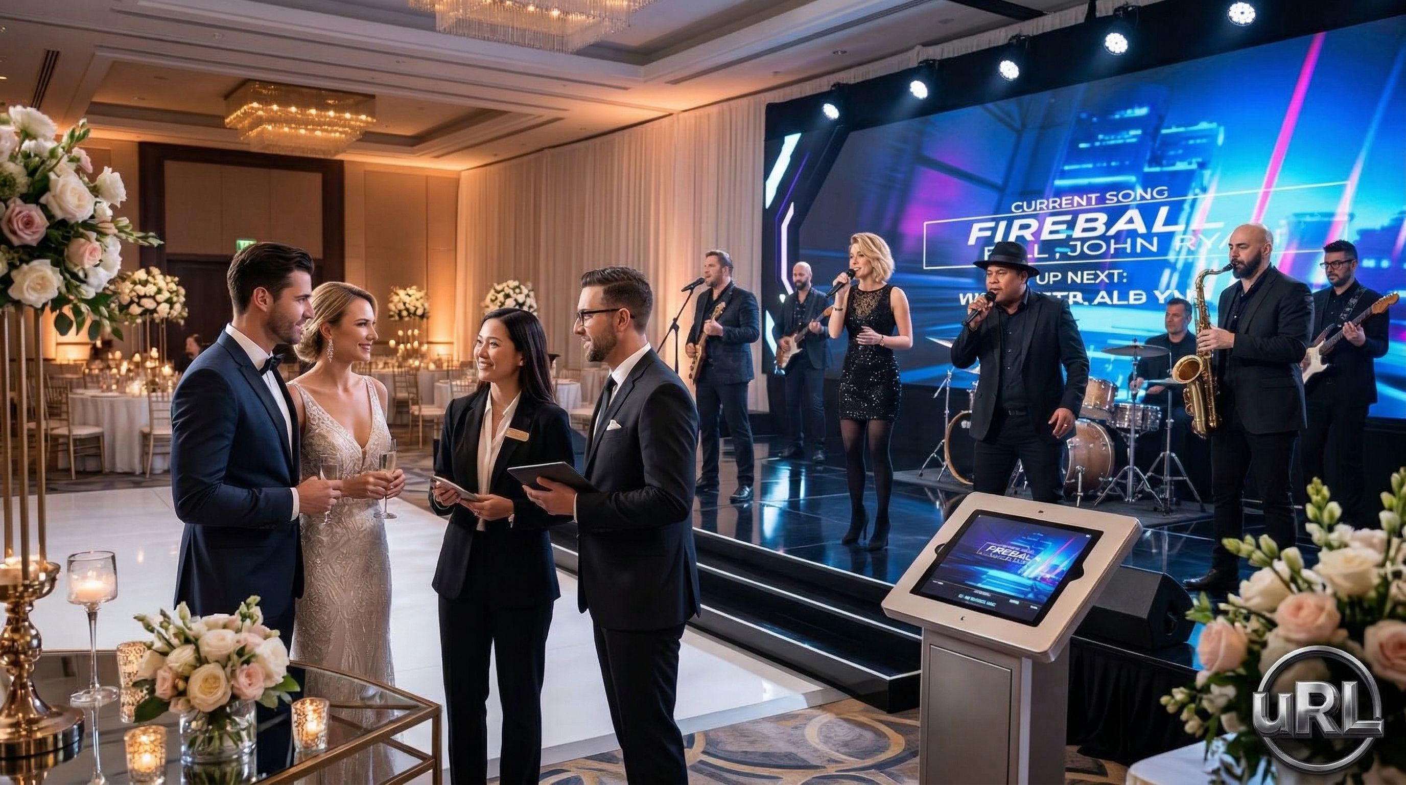 Wedding entertainment budget planning with premium venue and band setup for 2026