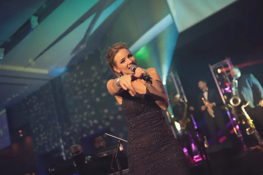 Singer Leah performing