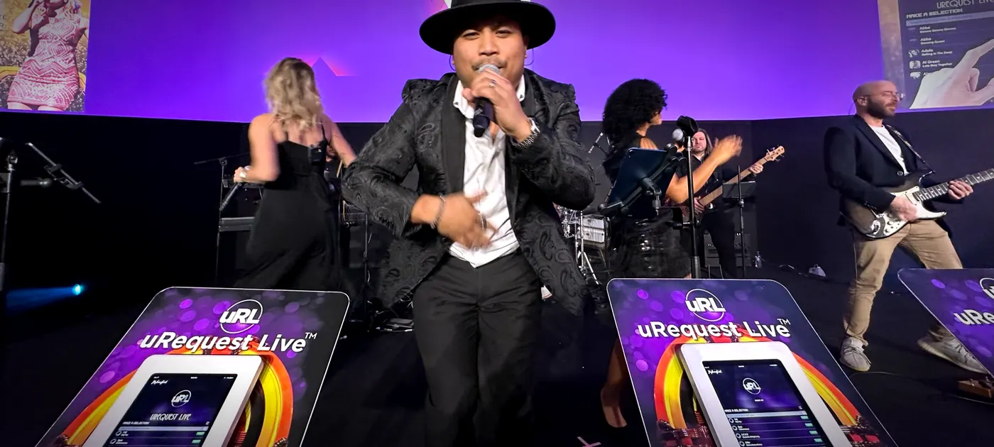 Live band performing at a Miami corporate celebration