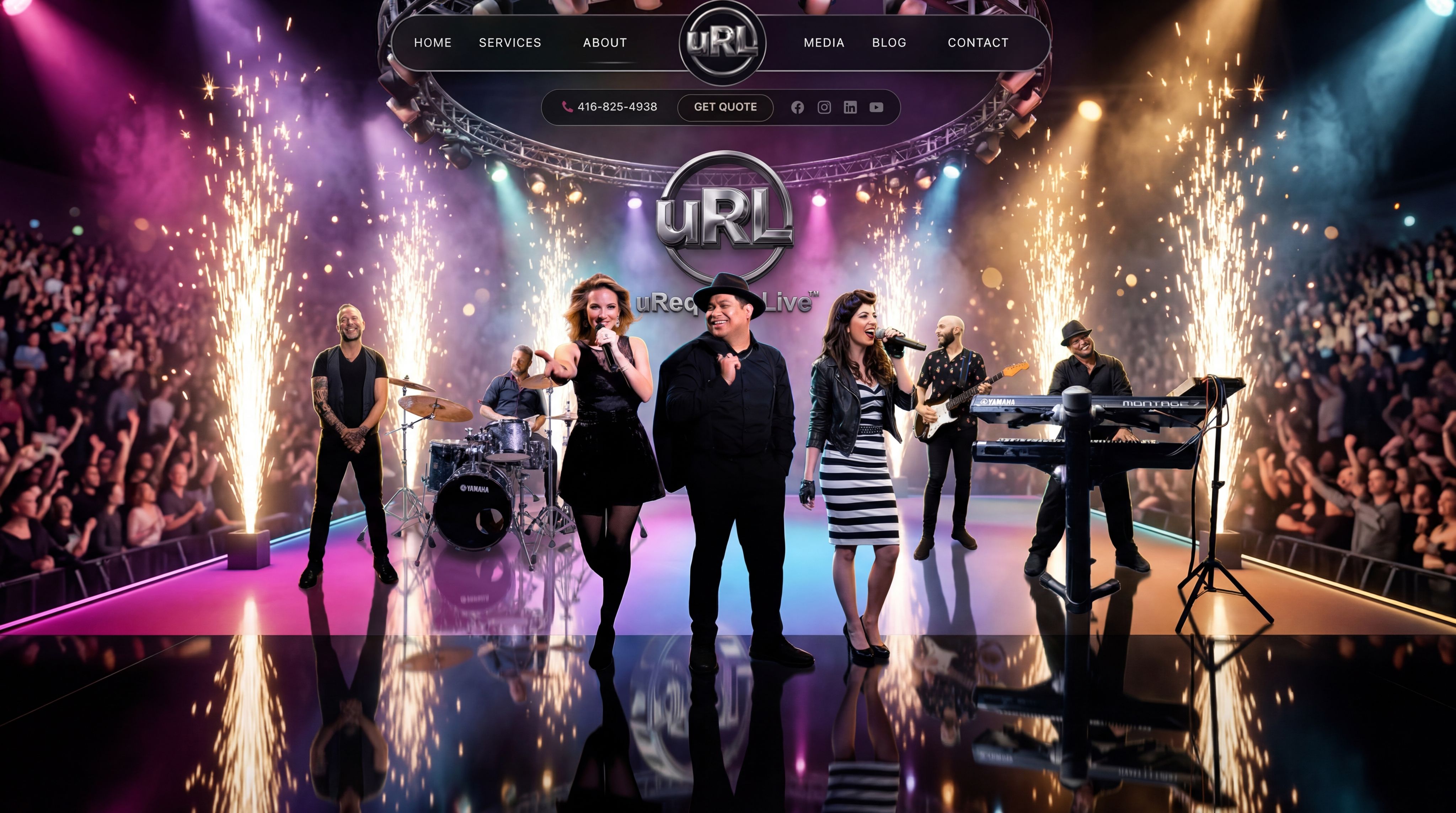 uRequest Live performing for a corporate audience of hundreds